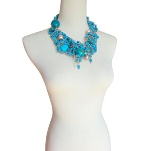 Turquoise & Sterling Silver Chunky Necklace